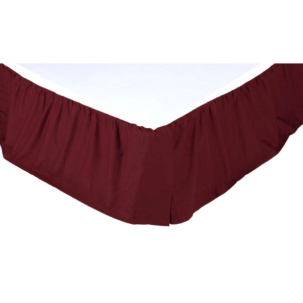 VHC Solid Burgundy Queen Bed Skirt 60X80X16 13615