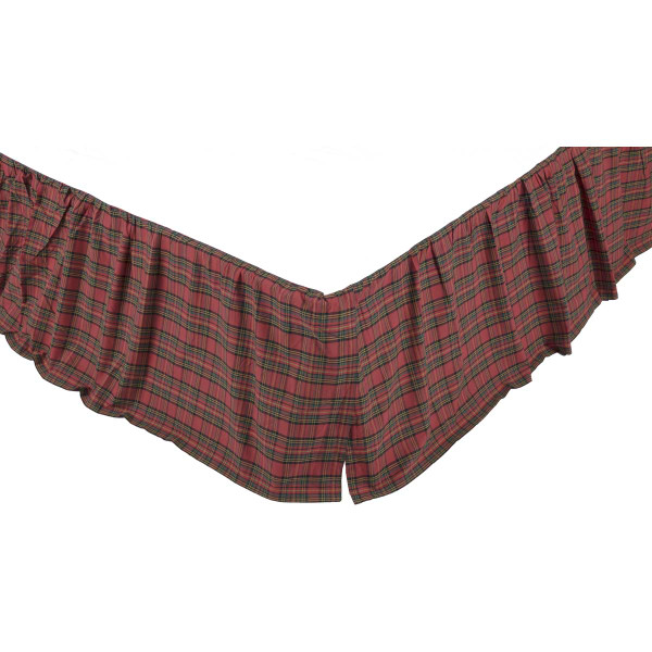 VHC Tartan Red Plaid Queen Bed Skirt 60X80X16 38056