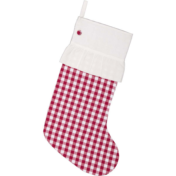 VHC Emmie Red Check Stocking 12X20 42499
