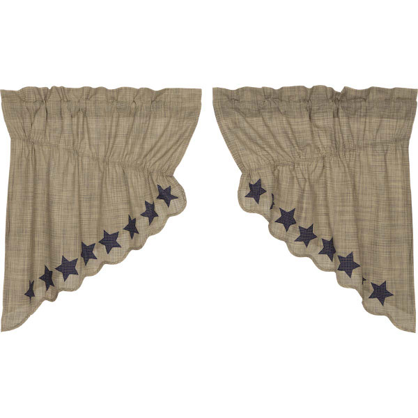 VHC Vincent Scalloped Prairie Swag Set Of 2 36X36X18 29226