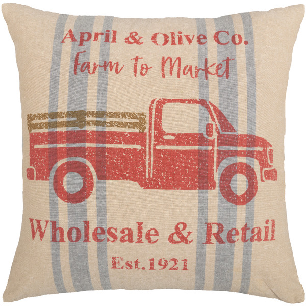 VHC Farmer'S Market Delivery Truck Pillow 18X18 62976