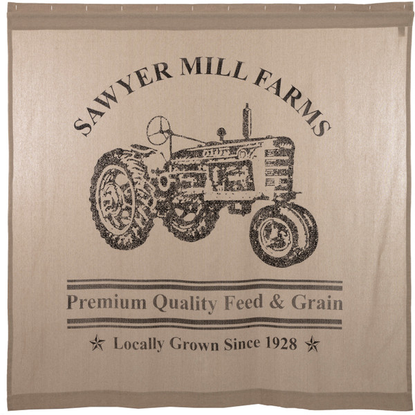 VHC Sawyer Mill Charcoal Tractor Shower Curtain 72X72 61765