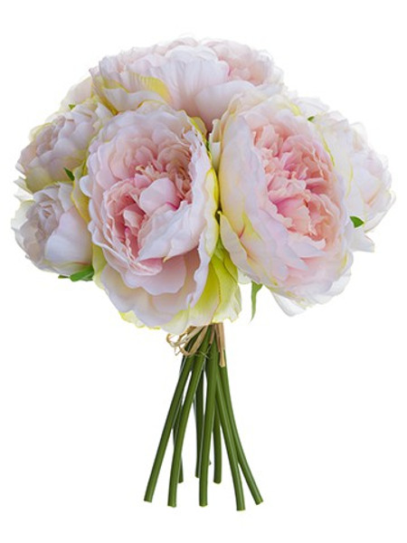 11" Peony Bouquet Soft Pink (Pack Of 6) FBQ733-PK/SO By Silk Flower