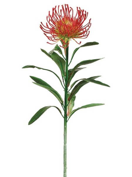 28" Plastic Protea Spray X1 Flame (Pack Of 12) GTP880-FL By Silk Flower
