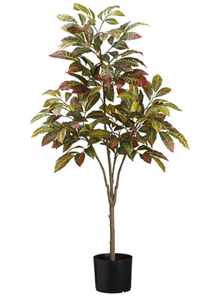 45" Croton Tree X4 In Pot Green (Pack Of 4) LPW252-GR By Silk Flower