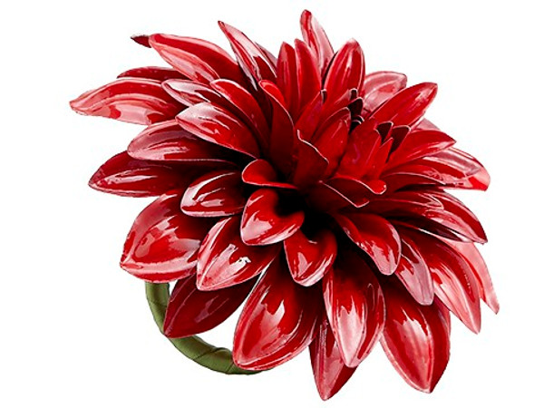 5" Dahlia Napkin Ring Red (Pack Of 12) XAN236-RE By Silk Flower