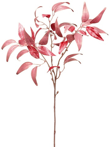 26" Velvet Ruscus Leaf Spray Pink (Pack Of 12) XFS371-PK By Silk Flower