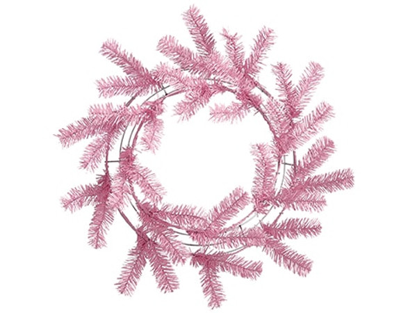 24" Pine Work Wreath X36 Pink (Pack Of 12) YW2024-PK By Silk Flower