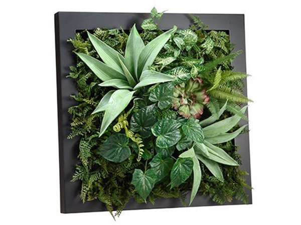 24"W X 24"L Agave/Fern/Succulent Wall Deco Green LQX145-GR By Silk Flower