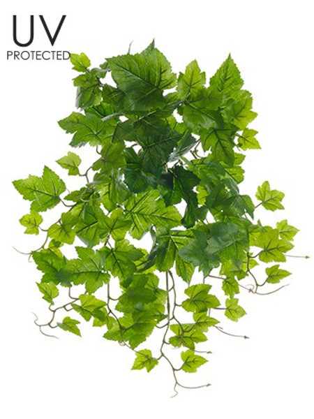 19" Uv Protected Grape Leaf Bush Green (Pack Of 12) PBO032-GR By Silk Flower