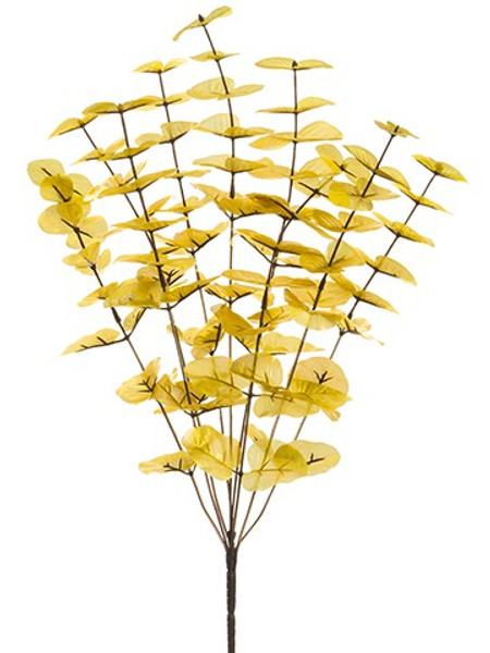 21.5" Metallic Eucalyptus Leaf Bush X9 Gold (Pack Of 12) XAB215-GO By Silk Flower
