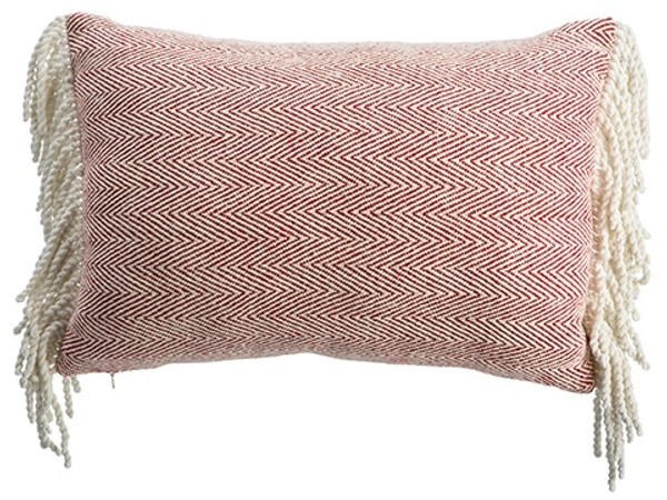 14"W X 20"L Herringbone Pattern Pillow Red Beige (Pack Of 6) XAK045-RE/BE By Silk Flower