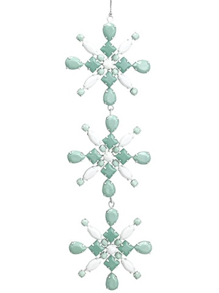 10" Bead Snowflake Drop Ornament Jade Mint (Pack Of 12) XN2019-JA/MN By Silk Flower