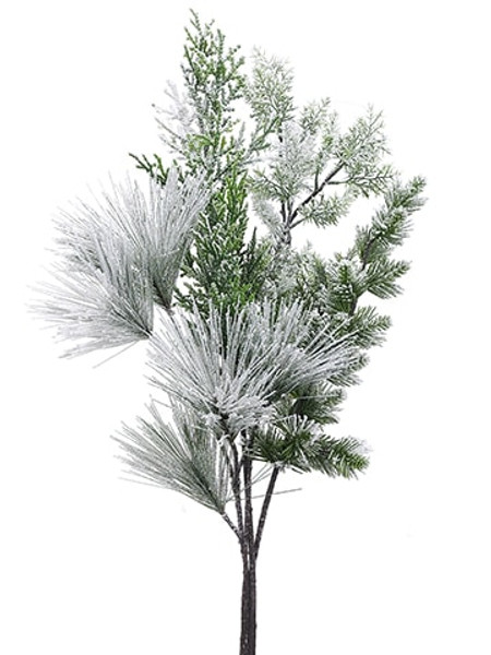 25"-31" Snowed Pine Spray Assortment (4 Ea/Set) Green Snow (Pack Of 3) YS0040-GR/SN By Silk Flower