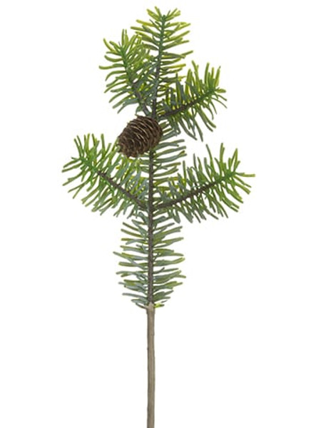17" Norway Spruce Spray With Pine Cone Green Gray (Pack Of 12) YSN230-GR/GY By Silk Flower