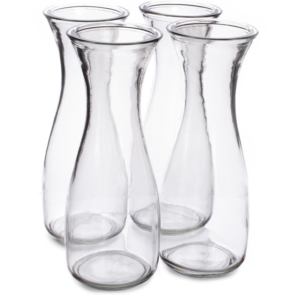 Brybelly KTBL-508 34 Oz. (1 Liter) Glass Beverage Carafe, 4-Pack