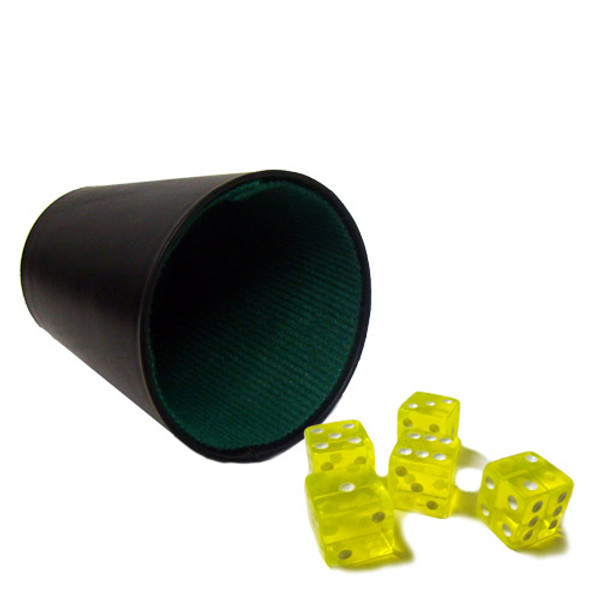 Brybelly GDIC-004*5.301 5 Yellow 16Mm Dice With Plastic Cup
