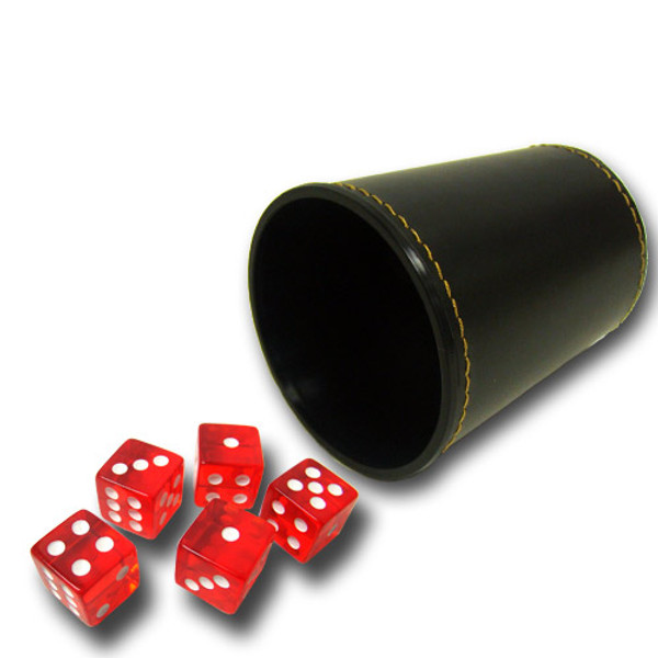 Brybelly GDIC-101*5.302 5 Red 19Mm Dice With Synthetic Leather Cup