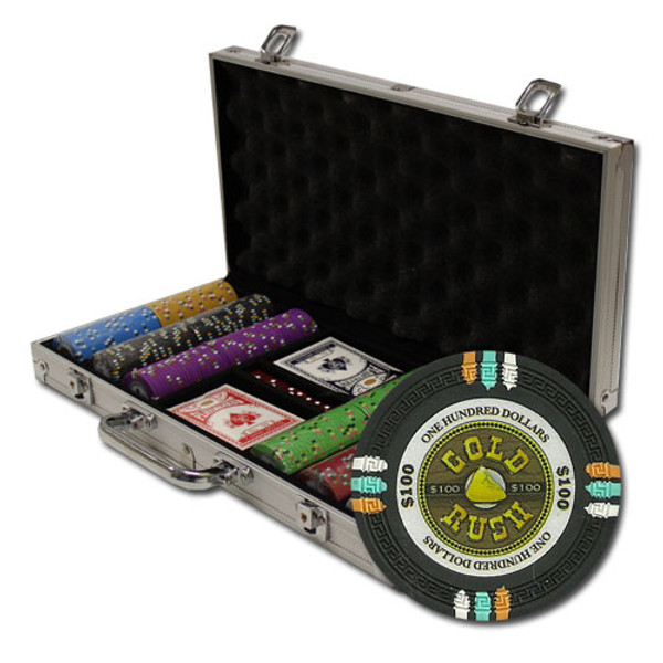 Brybelly CSGR-300AL 300Ct Claysmith Gaming "Gold Rush" Chip Set In Aluminum Case