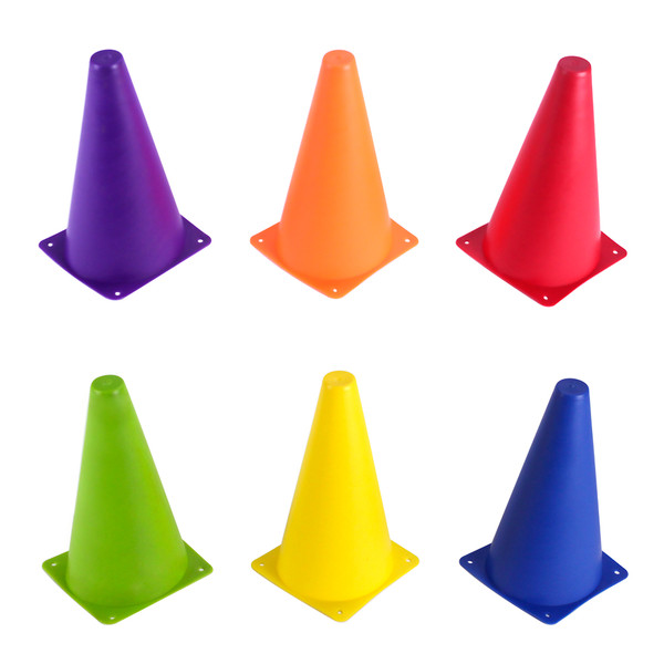 Brybelly SCOA-003 Set Of 6 - 9' Sport Cones In Vivid Colored Vinyl