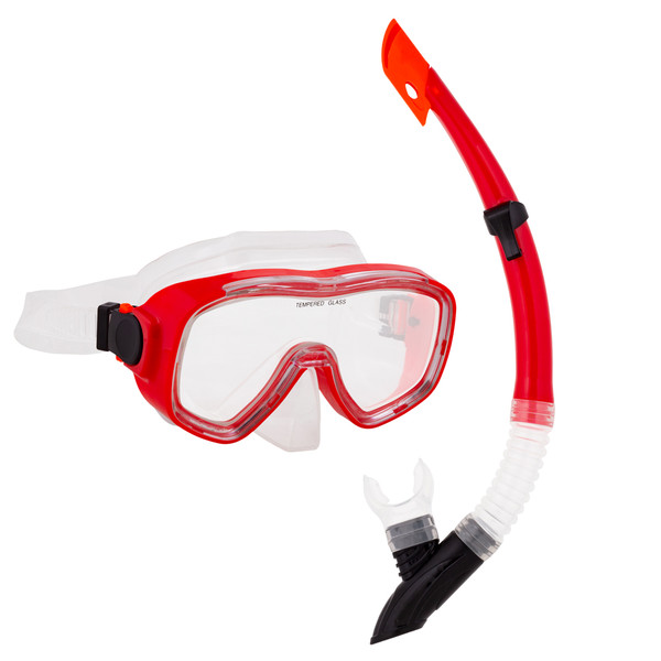 Brybelly SSWI-403 Adult Semi-Dry Diving & Snorkel Set, Coral