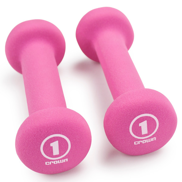 Brybelly SWGT-001 Pair Of 1Lb Fuchsia Neoprene Body Sculpting Hand Weights