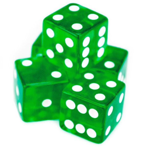 Brybelly GDIC-102*5 5 Green Dice - 19Mm