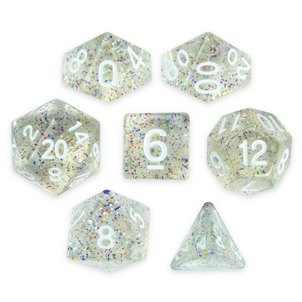Brybelly GDIC-1156 Set Of 7 Polyhedral Dice, Sparkle Vomit