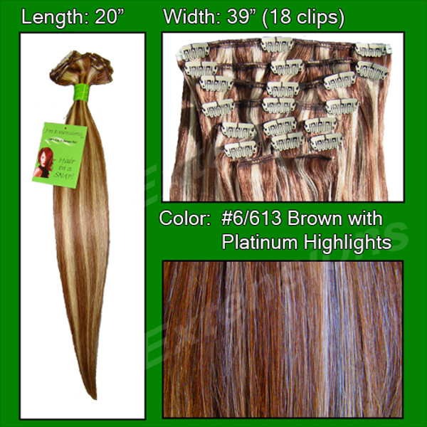 Brybelly PRST-20-6613 #6/613 Chestnut Brown W/ Platinum Highlights - 20 Inch