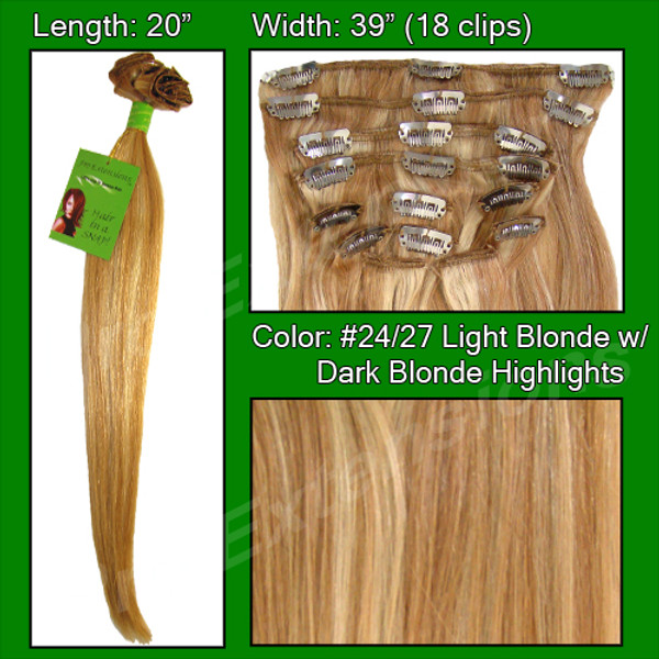 Brybelly PRRM-20-2427 #24/27 Medium Blonde W/ Dark Blonde Highlights- 20 Inch Remi