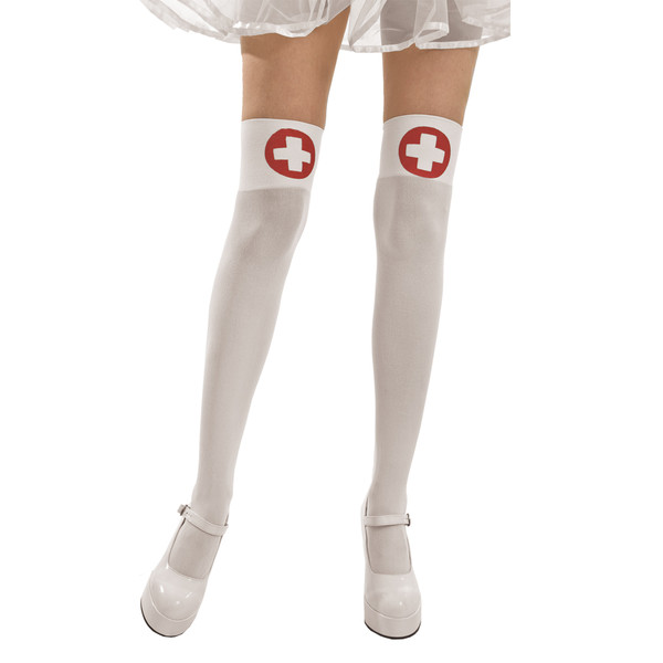 Brybelly MCOS-315 White Nurse Thigh High Costume Tights