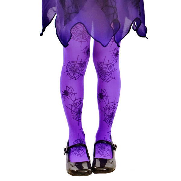 Brybelly MCOS-210M Purple Spiderweb Costume Tights, M