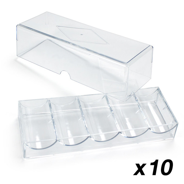 Brybelly GPCA-002*10 Acrylic Chip Tray With Lid - Pack Of 10