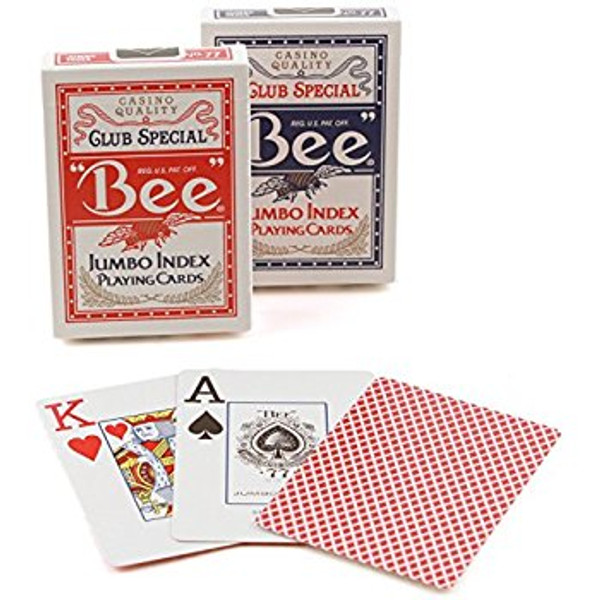 Brybelly GUSP-1011 Bee Poker, Jumbo Index, 12 Decks Red/Blue
