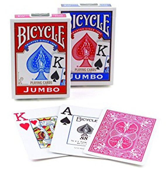 Brybelly GUSP-1014 Bicycle Poker Jumbo Index, 12 Decks Red/Blue