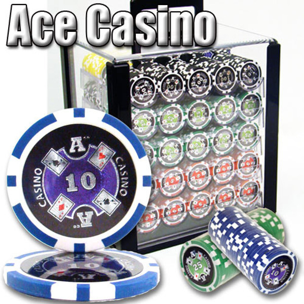 Brybelly CSAC-1000AC 1,000 Ct - Pre-Packaged - Ace Casino 14 Gram - Acrylic