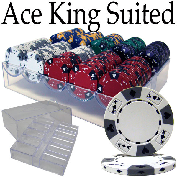Brybelly CSAK-200AC Pre-Pack - 200 Ct Ace King Suited Chip Set Acrylic Tray Case