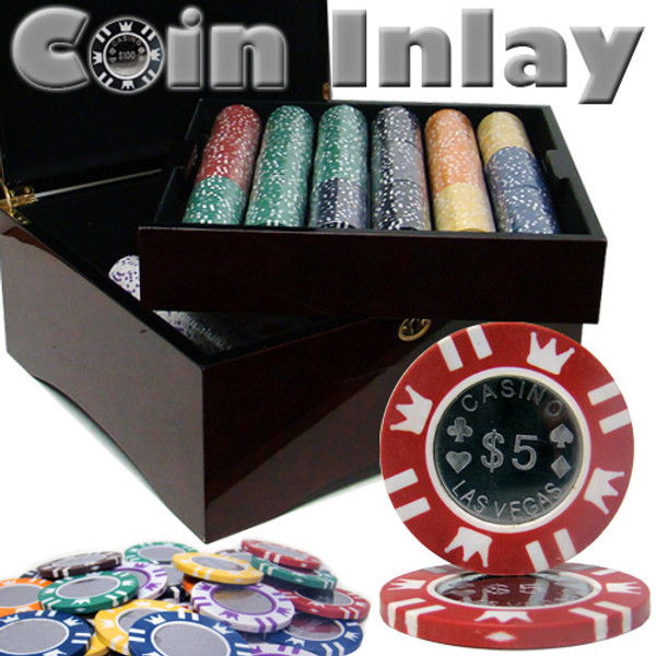 Brybelly CSCI-750M 750 Ct Mahogany Set Pre-Packaged - Coin Inlay 15 Gram Chips