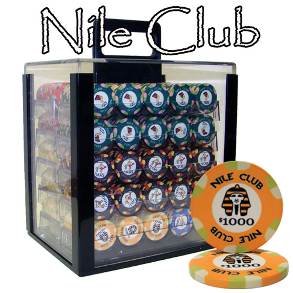 Brybelly CSNI-1000AC 1000 Ct Standard Breakout Nile Club Chip Set - Acrylic Case