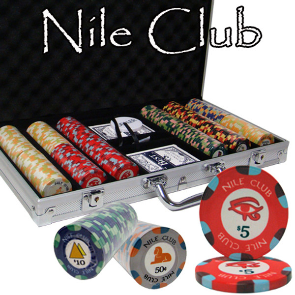 Brybelly CSNI-300AL 300 Ct Pre-Packaged Nile Club Poker Chip Set - Aluminum