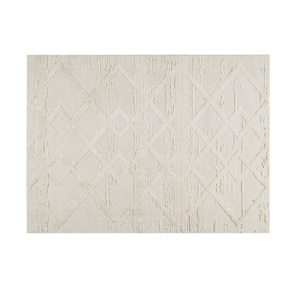 Beverly 100% Polyester Terni Diamondback Cream Indoor Area Rug By Madison Park MP35-7188