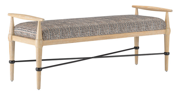 Currey and Company Perrin Tweed Natural Bench 7000-0352
