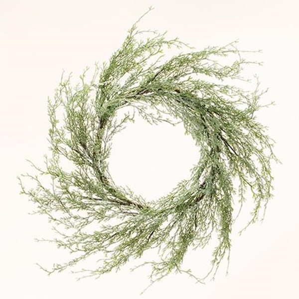 *Ice Glazed Cedar Wreath 24" FXBR6182 By CWI Gifts