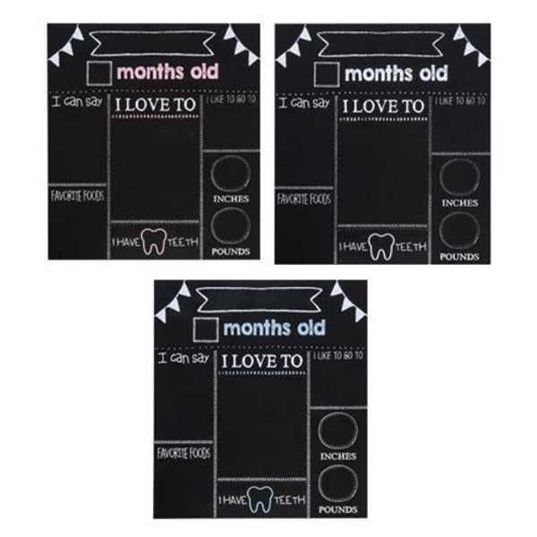 Baby Milestones Chalkboard 3 Asstd. (Pack Of 3) G35233 By CWI Gifts