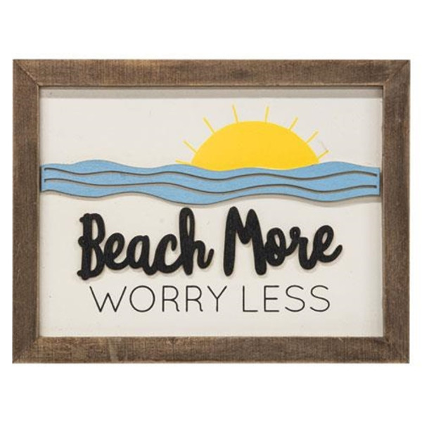 Beach More Worry Less Frame G35309 By CWI Gifts