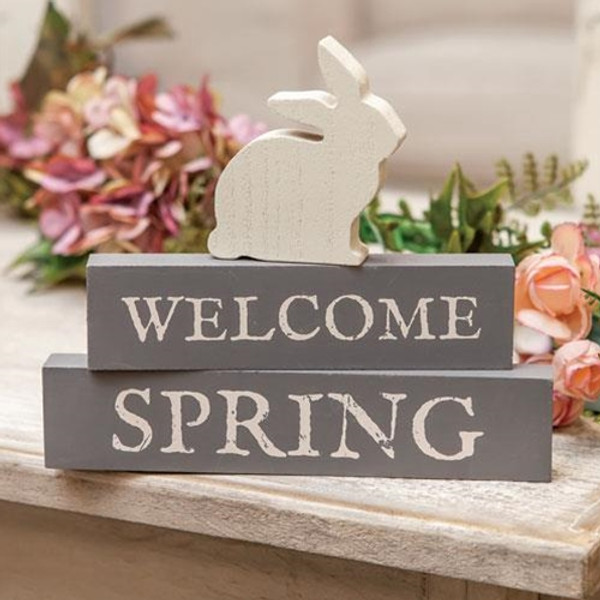 3/Set Welcome Spring Block Stackers G35395A By CWI Gifts