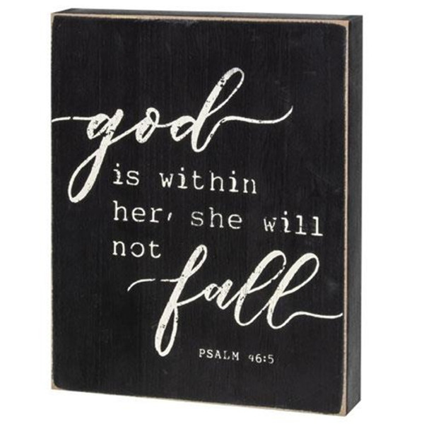 *She Will Not Fall Box Sign G35401 By CWI Gifts