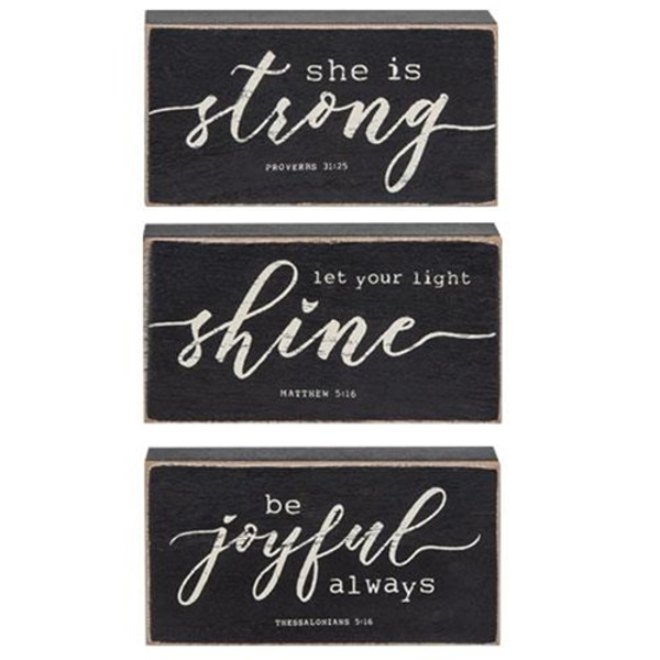 Strength And Dignity Box Sign 3 Asstd. (Pack Of 3) G35405 By CWI Gifts