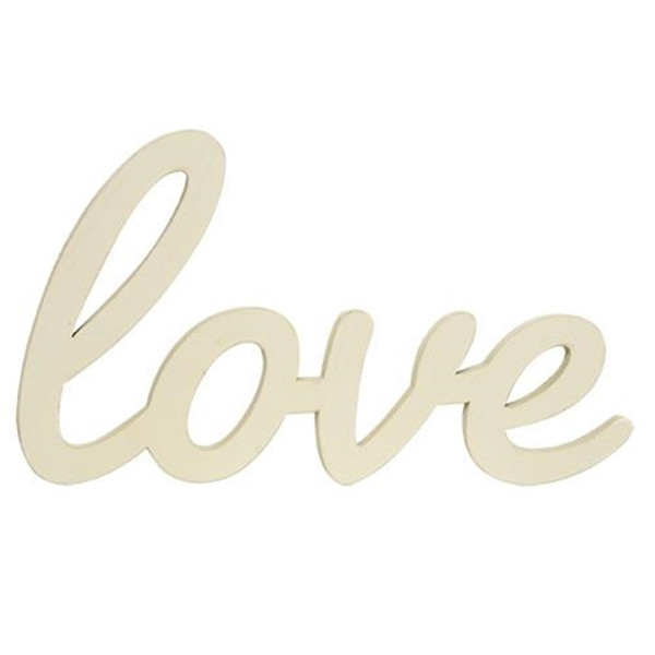 Hanging Ivory Script Love Sign G35418 By CWI Gifts