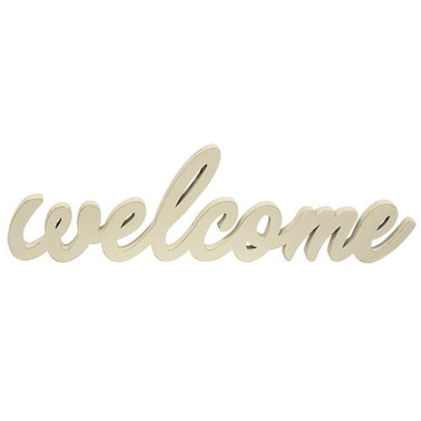 *Hanging Ivory Script Welcome Sign G35419 By CWI Gifts